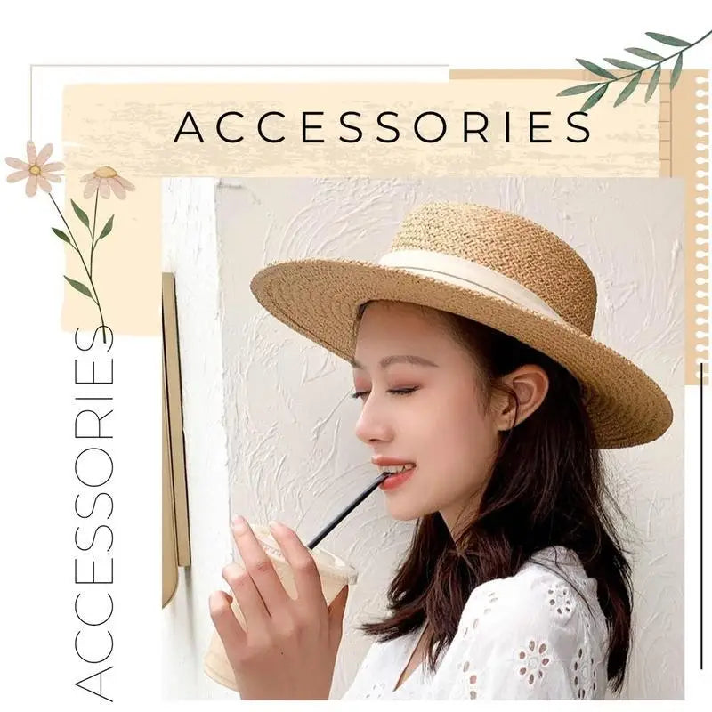 Women's Wide Brim Panama Straw Hat | UV Sun Protection