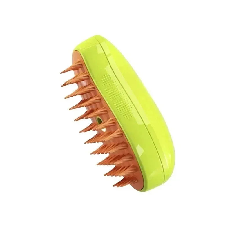 3 in 1 Pet Electric Steam Brush Cat and Dog Cleaning Spray Massage Grooming Comb Retractable Handle Pet Hair Removal BeautyBrush Oasis Select green