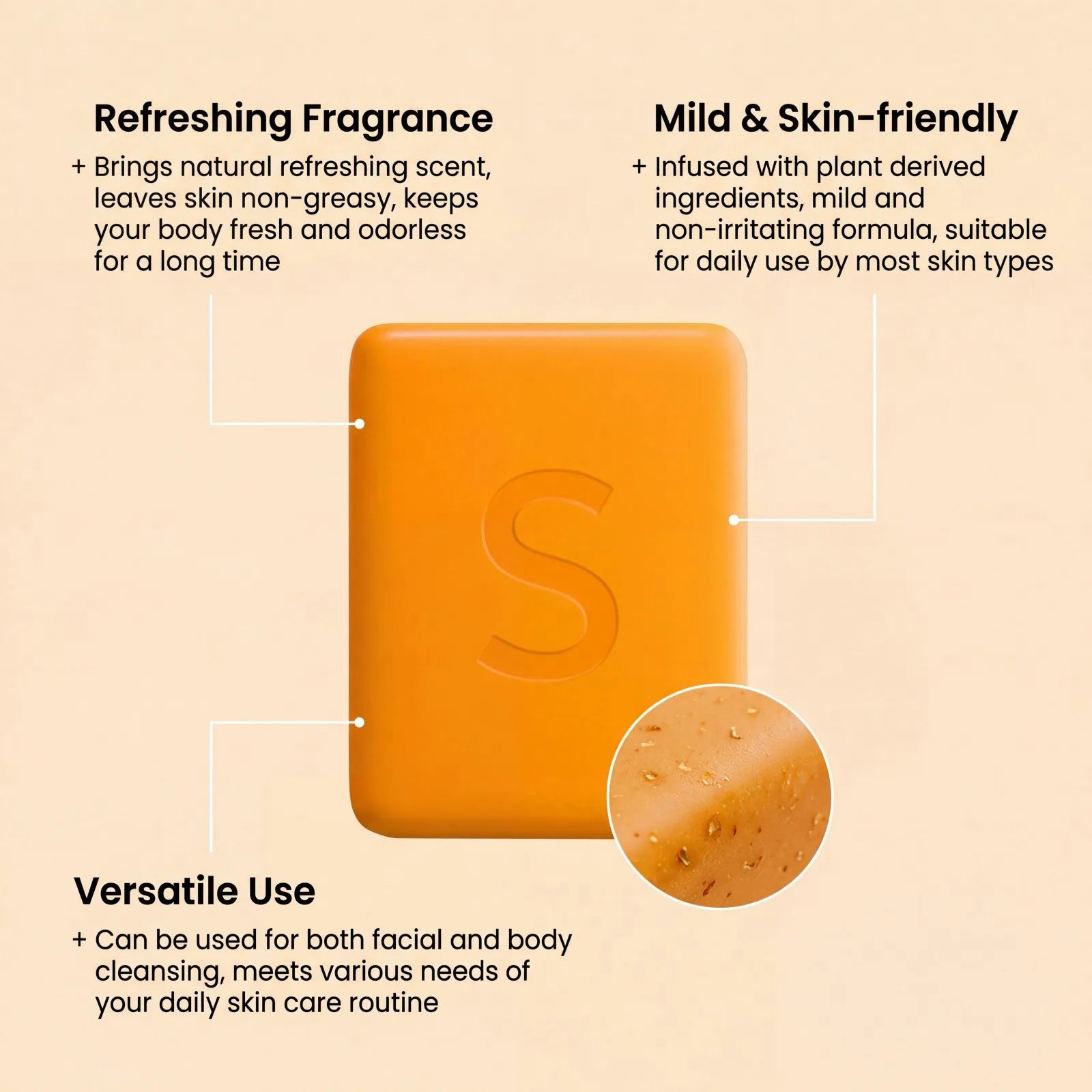 Persimmon Bath Soap Refreshing Body Soap Mild Skin Friendly Deep Cleansing Moisturizing Fragrance Daily Bathing Face Body Oasis Select