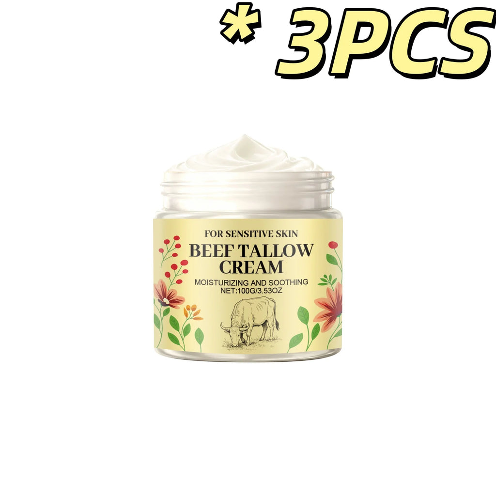 Beef Tallow Body Cream Gentle Moisturizing Soothing Skins Improve Dryness Reduce Skin Tightness Easy Absorb Skincare Moisturizer Oasis Select 100g X 3PCS