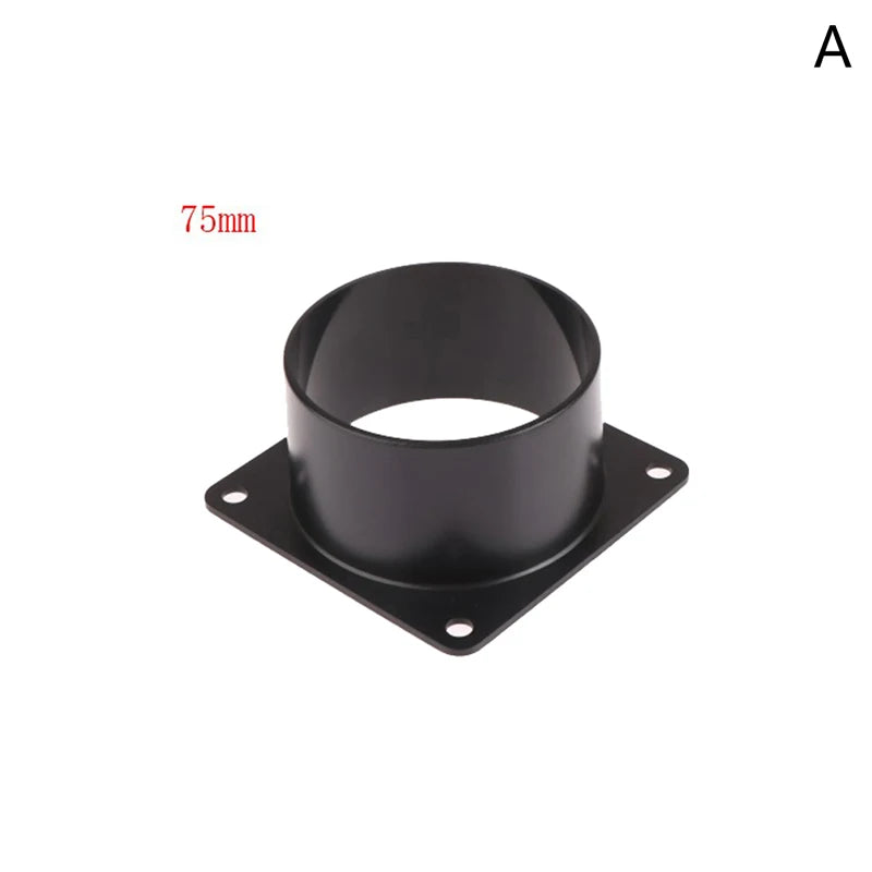 Black Flange Connector 75/100/120/150mm Plastic Square Bottom Straight Flange Air Inlet And Outlet Air Ducting Connection Flange Oasis Select 75MM