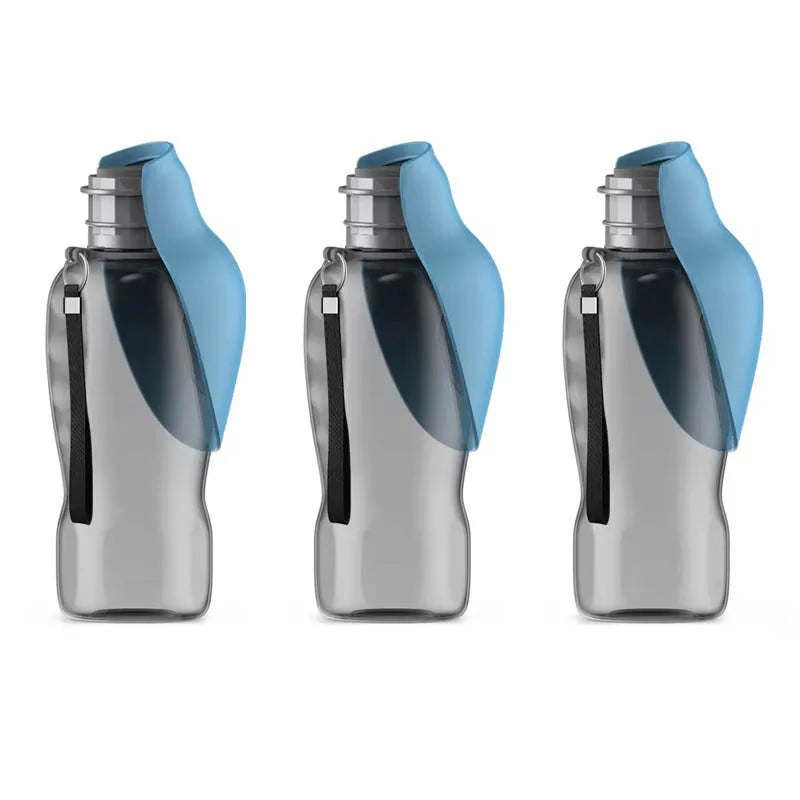 800ml large capacity dog outdoor pet water cup portable accompanying cup folding flip water feeder outdoor water bottle supplies Oasis Select blue-3pcs 800ml