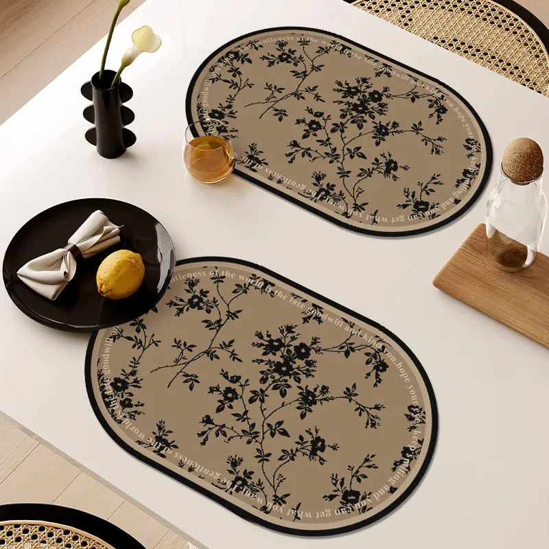 French Waterproof Leather Placemat Grease-proof Washless Placemat Dishes Scalder-proof Thermal Insulation Mat Western Placemat Oasis Select N1 30 x 50cm