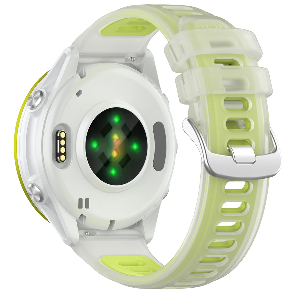 Two-Tone Silicone Strap for Garmin – 22mm & 20mm Quick Release Watch Band Strap Oasis Select green 20mm