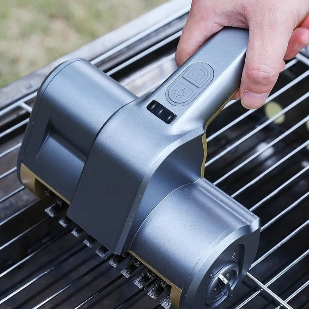 Electric BBQ Grill Cleaning Brush | LED, Rechargeable, 3 Heads