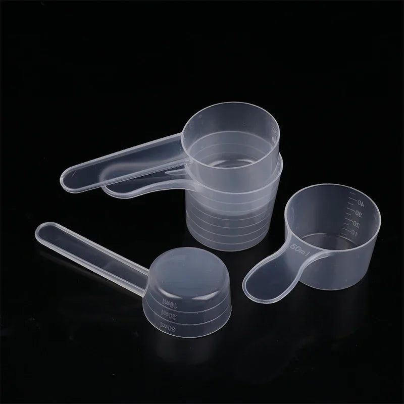 10Pcs 15/25/30/35g Transparent Plastic Milk Powder Spoon With ML Graduated Kitchen Baking Measuring Spoon Oasis Select