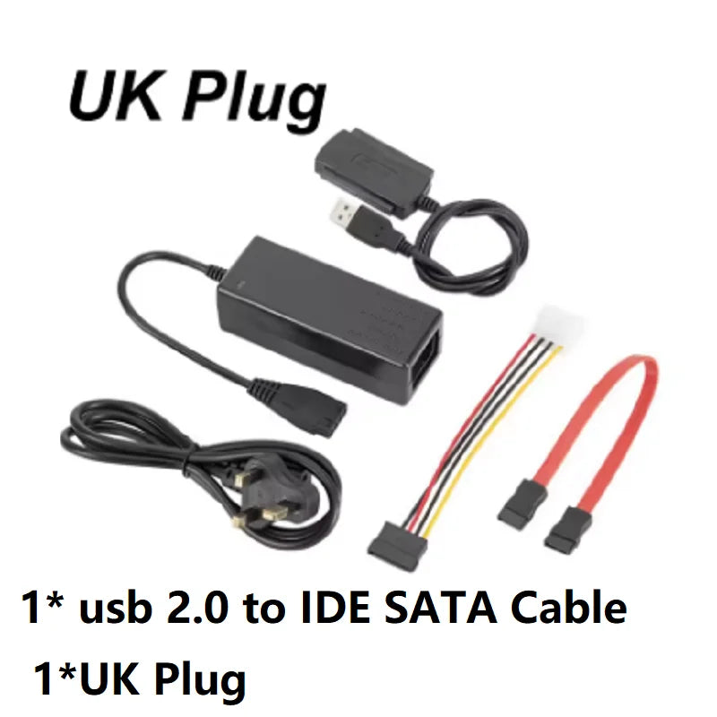 USB 2.0 to SATA IDE Adapter Cable Converter SATA 2.5 3.5 Inch SDD Hard Drive Disk HDD Adapter Cable For PC Laptop Notebook Oasis Select With UK Plug