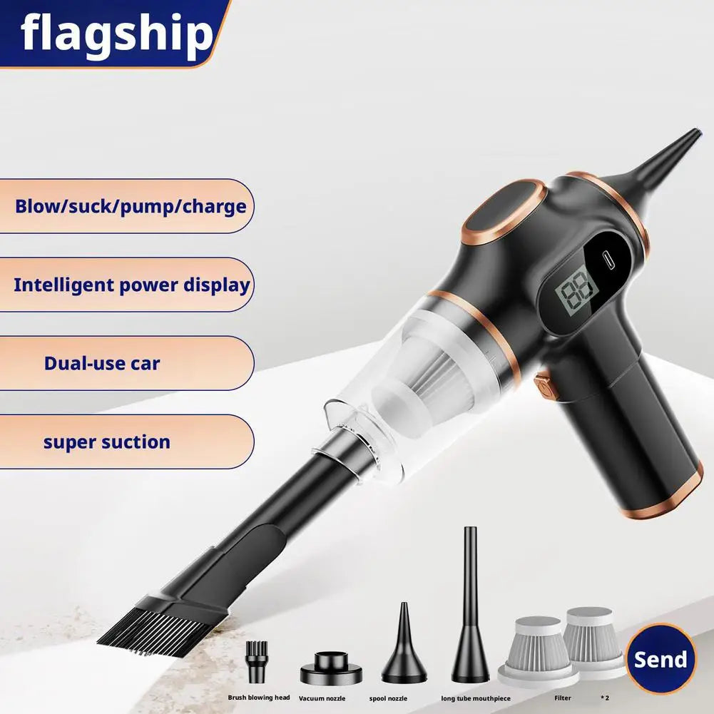 120W Wireless Car Vacuum Cleaner – 9000Pa Handheld Cordless