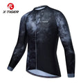 X-TIGER Men's Cycling Jersey Long Sleeves Breathable Bicycle T-Shirt Reflective Zipper Motocross Jersey Maillot Oasis Select XM-CY-30203 XL