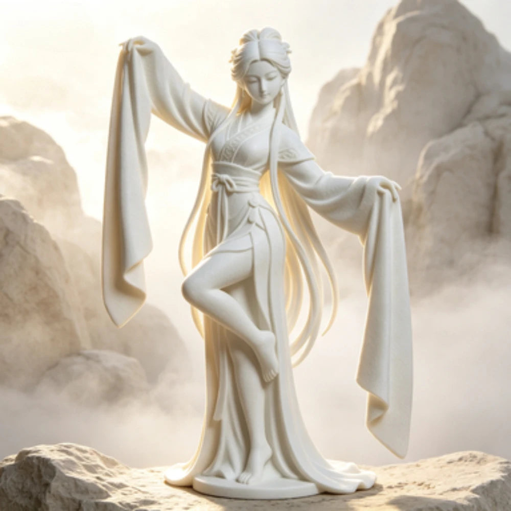 3D Printed Chinese Water Sleeve Dance Sculpture Elegant Classical Dancer Figurine Oriental Art Desktop Decor Art Collector Gifts Oasis Select