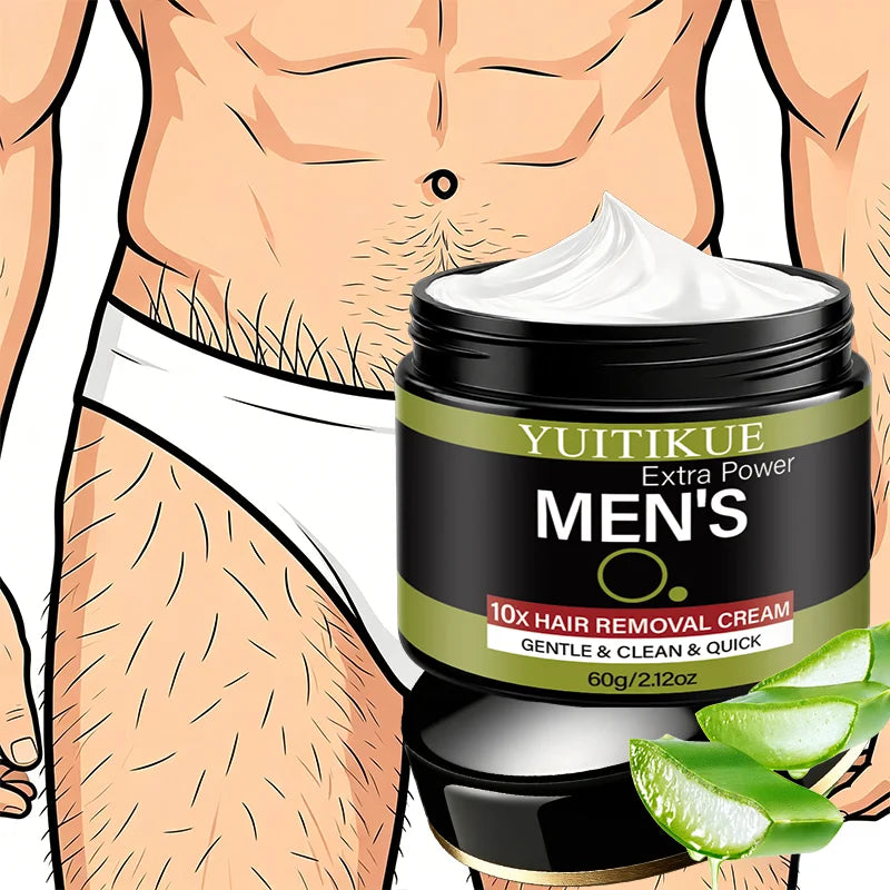 YUITIKUE Extra Power Men's Hair Removal Cream, Mild & Clean, Dissolves Hair Gently, No Irritation for All Skin Types Oasis Select