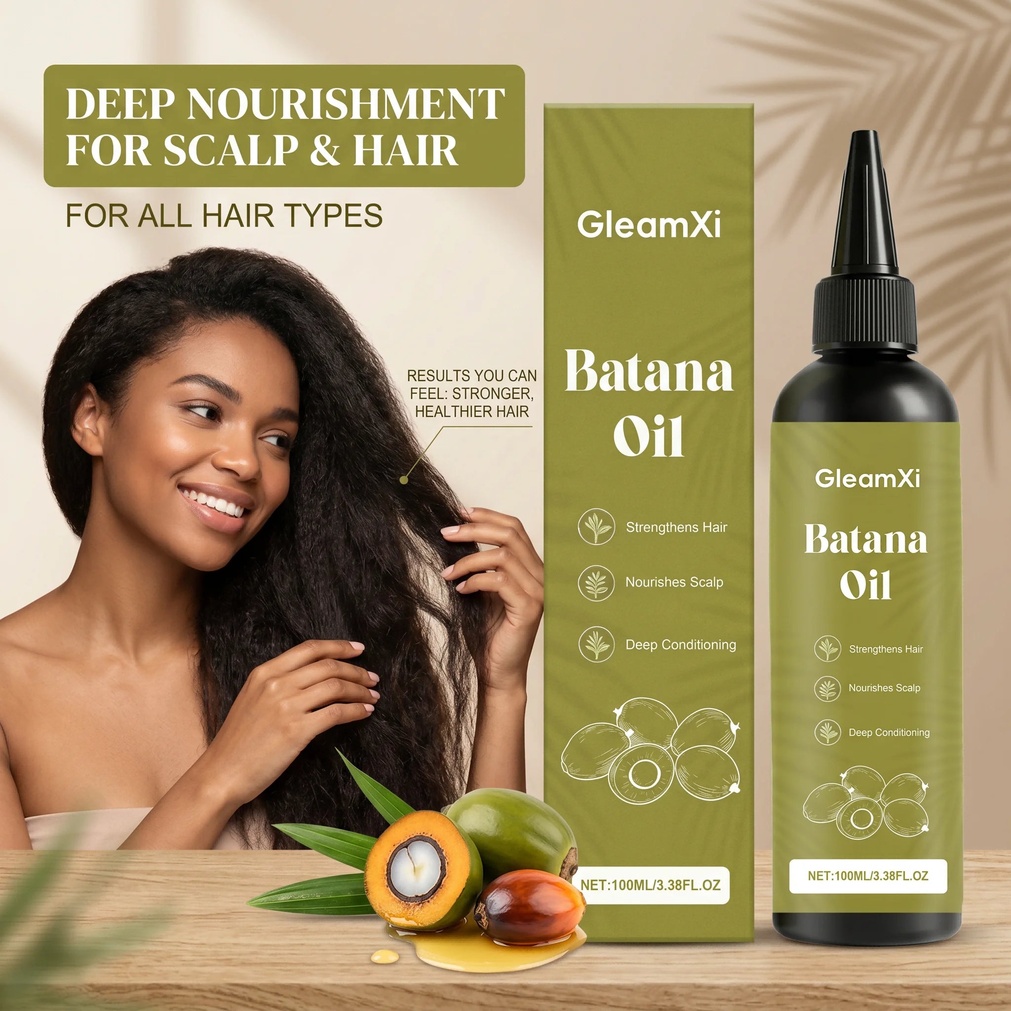 Batana Oil Hair Strengthening Oil,Scalp Nourishing & Deep Conditioning Dry,Damaged Hair Anti Frizz Repairing Hair Care Oasis Select