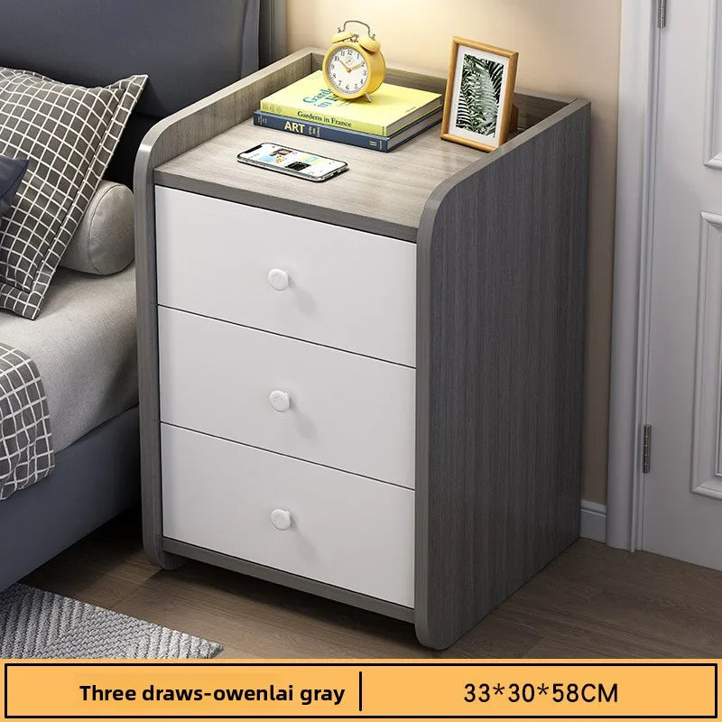 Multi-functional Household Goods Bedside Table Small Storage Locker Bedroom Bedside Gap Small Cabinet Oasis Select Three draws A