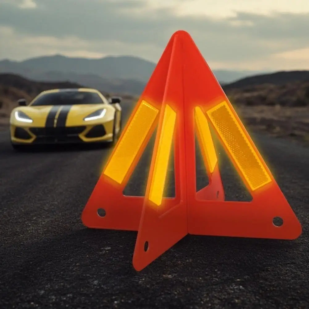 Emergency Reflective Warning Triangle – Road Breakdown Safety Sign