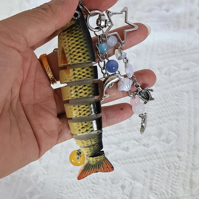 Handmade Fish Keychains Lovely Jewelry Artificial Fish Bait Swimbait Mobile Phone Lanyard Keychain For Men And Women Jewelry Oasis Select