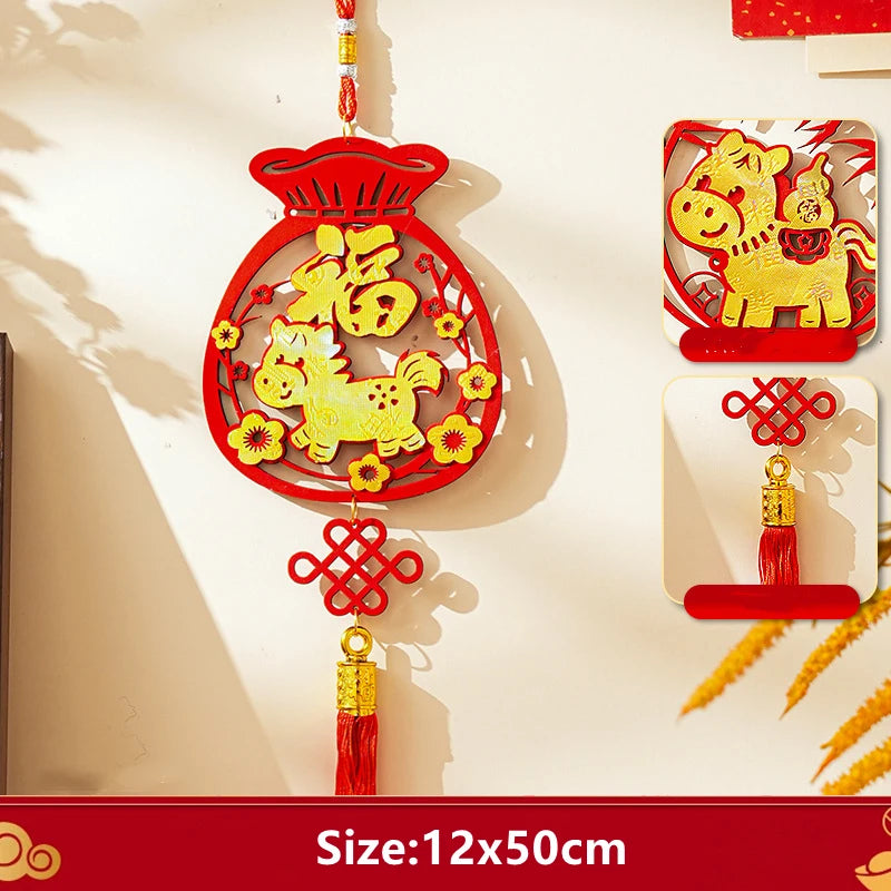 Horse Year Pendant Cotton Spring Festival Pendant New Year Atmosphere Decoration Decorative New Year Decoration Pendant For Home Oasis Select C