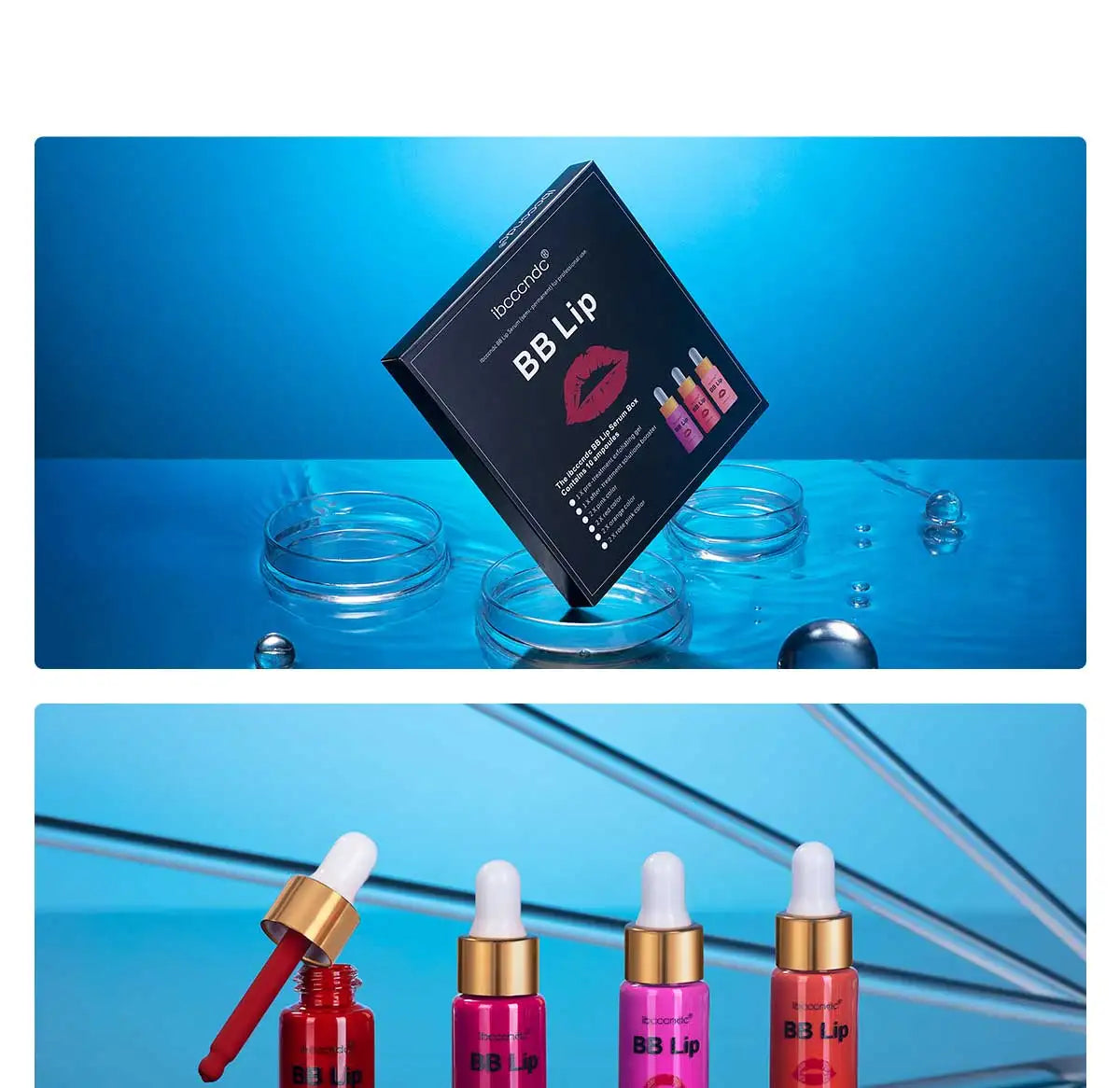 BB Lips Ampoule Serum Starter Set Semi-Permanent BB Lip Gloss Tinted Pigment Lasting Moisturizing For Lip Care Korea Glow Oasis Select