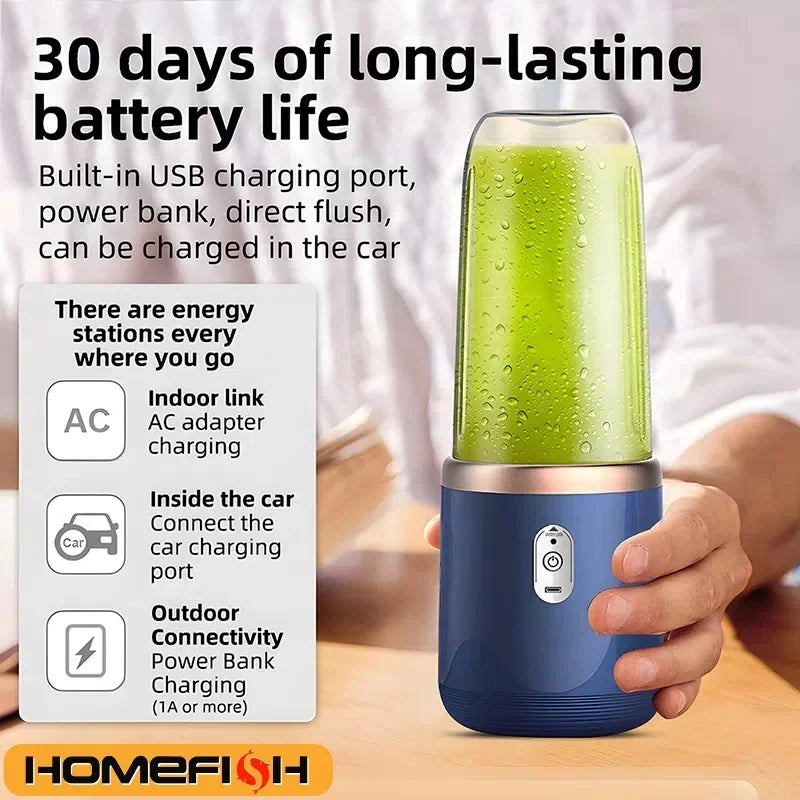 Electric Portable Juicer Blender 400ml USB Charging Fruit Smoothie Maker for Lemon Orange - Compact Juicing Cup Smoothie Blender Oasis Select