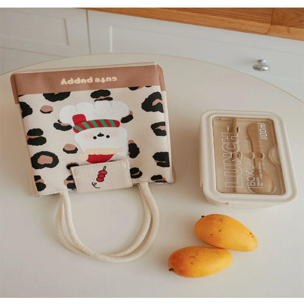 Lunch Bags Cute Bento Bag For Office Workers Large Capacity Tote Bag Cartoon Insulated Fresh-Keeping Bag Student Lunch Box Bag Oasis Select