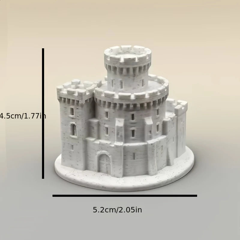 3D Printed Mini Medieval Gothic Ruin Castle Model Tabletop RPG Terrain Craft Diorama Photography Prop Miniature Castle Decor Oasis Select