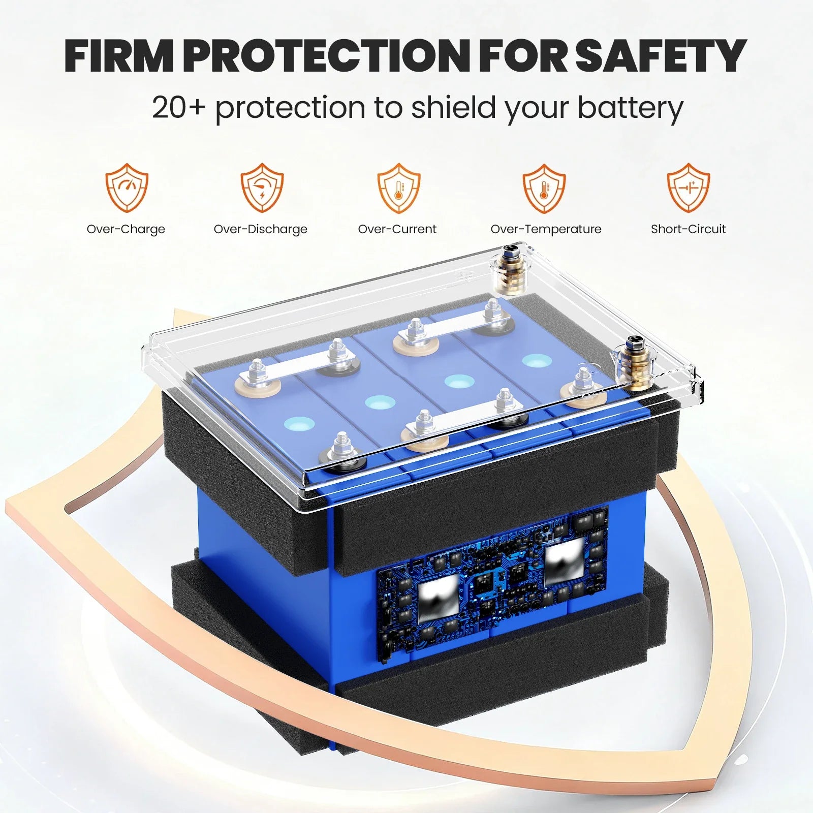 12V 100Ah Lithium Iron Phosphate Battery - 2000-7000 Cycles, Built-in BMS for RV, Solar, Boat, Trolling Motor, UPS Oasis Select