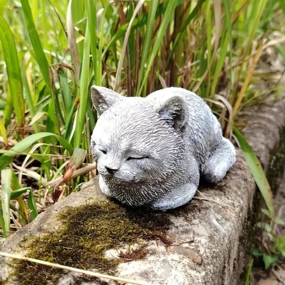 Cat Ornament Resin Cat Statue Realistic Cartoon Animal Figurines Unique Art Figurines Ornaments Home Decor Oasis Select