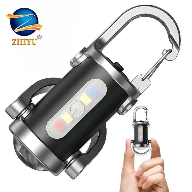 Mini LED COB Flashlight USB Rechargeable Torch – 6 Modes 450 Lm