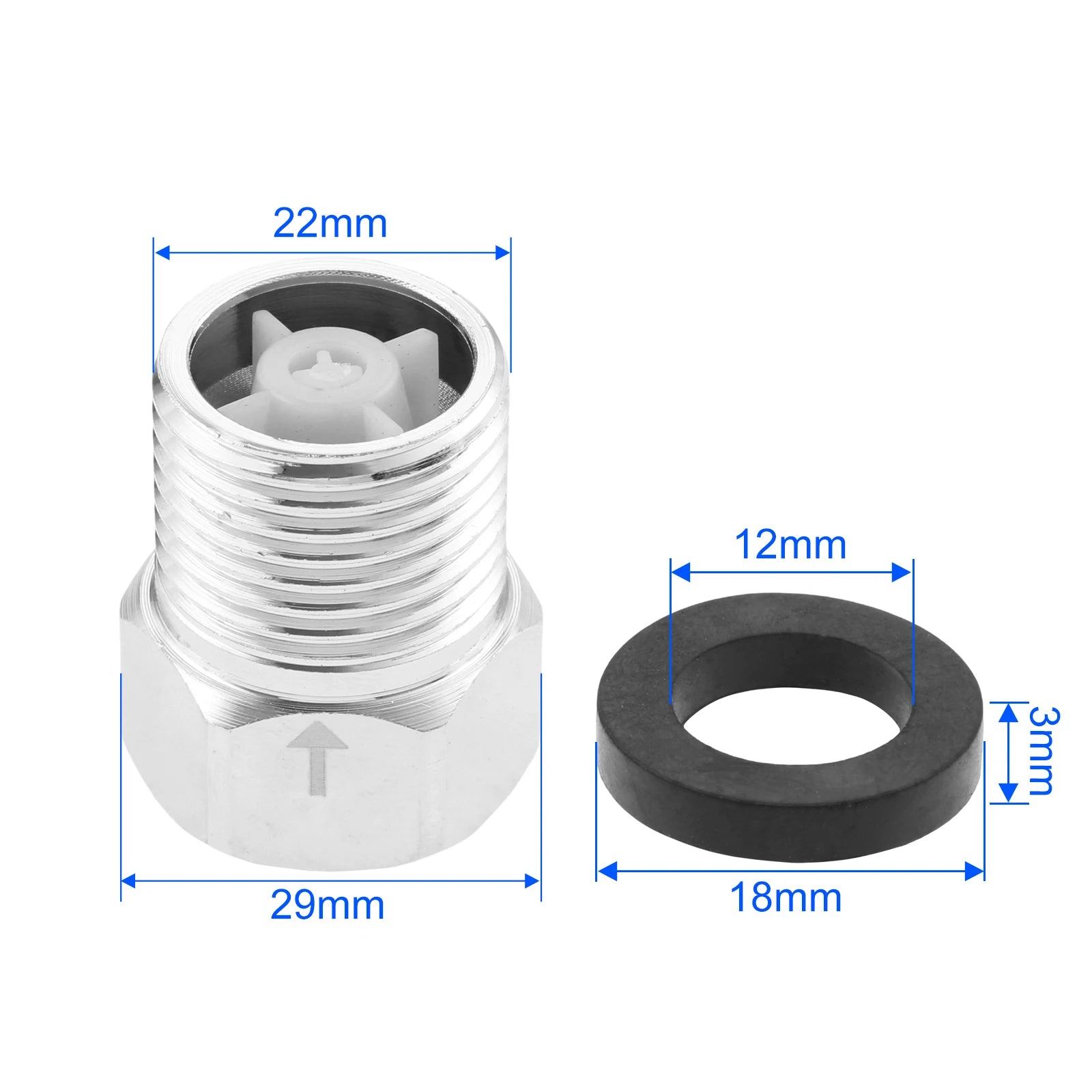 1PC Stainless Steel Check Valve One Way Non Return Valve 29×22mm Anti Backflow for Toilet Water Heater Water Tower Plumbing Oasis Select Electroplated color