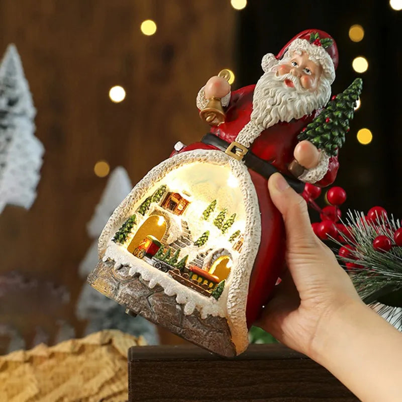 ~WISH Santa Claus Music Box Rotating LED Light Multifunctional Music Box Christmas Gift Ornaments Oasis Select