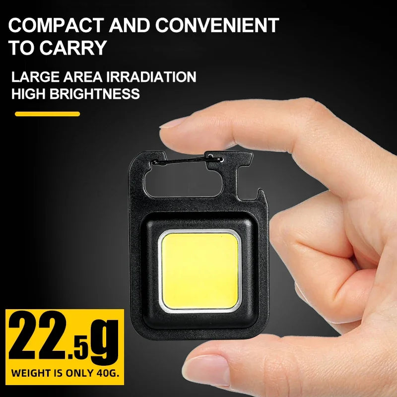 Super Bright MINI COB Keychain Flashlight Charging Lamp Camping Lights with Magnet 4 Lighting Modes for Camping Home Oasis Select