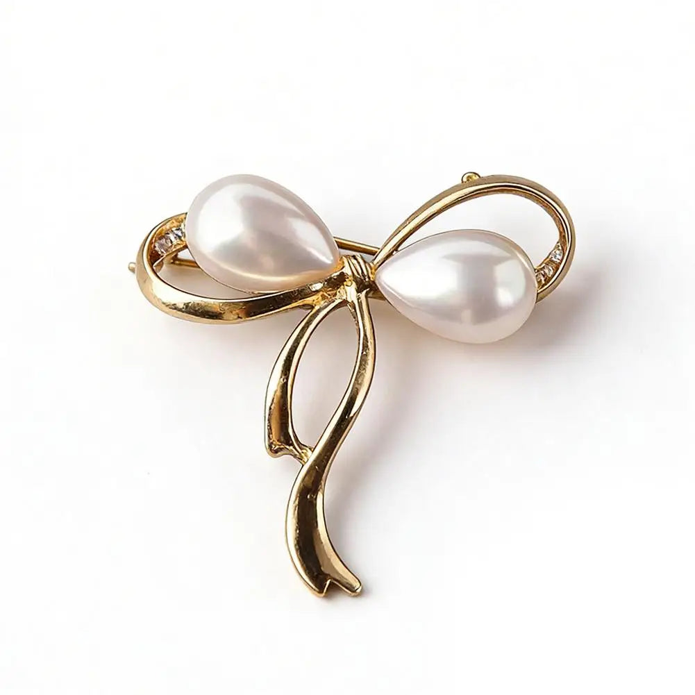 Zircon Tulip Pearl Brooch – Crystal Floral Lapel Pin for Women