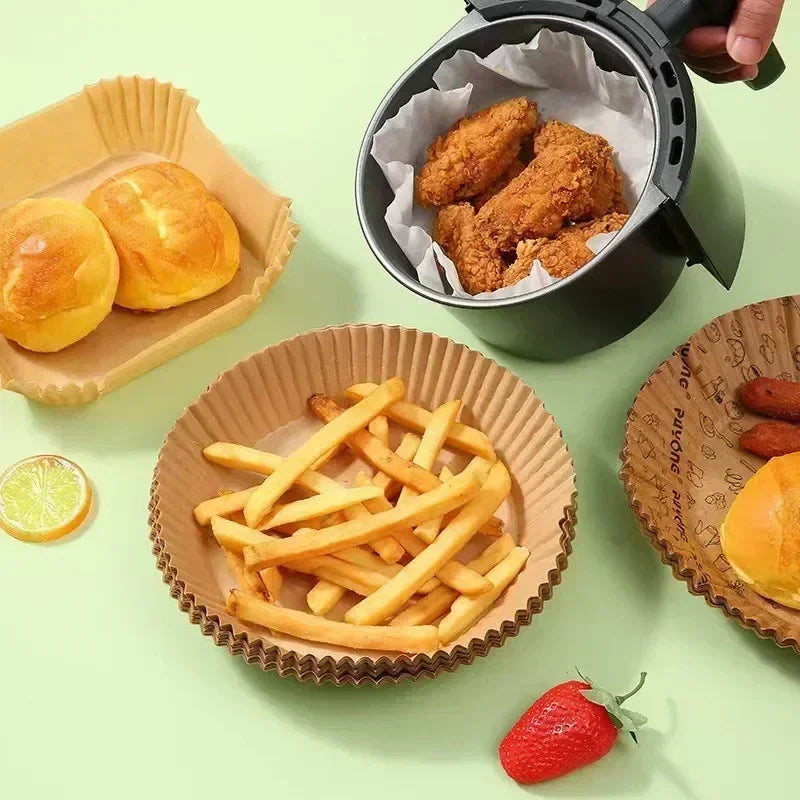 50/100pcs Square Airfryer Papers Non-Stick Disposable Paper Large Air Fryer Disposable Food Householdr Kitchen Oil Absorbing Oasis Select