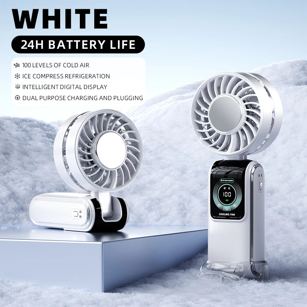 3600mAh Portable Neck Fan – Semiconductor Cooling, Foldable