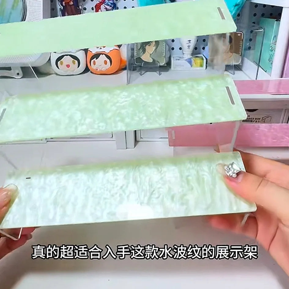 3-Tier Colorful Acrylic Ladder Display & Storage Rack