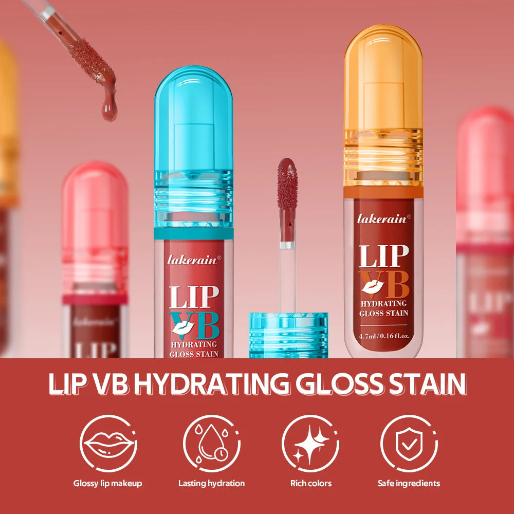 Lip Stain Lip IV Hydrating Glossy Lip Stain with 12HR Hydration Long-Lasting Nourish Rose Lips Hydra Glossy Wetness Makeup Oasis Select