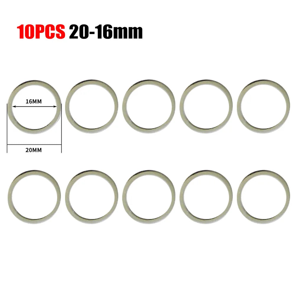  10pc Circular Saw Blade Reducing Rings Conversion Set For Ring 16/20/22/25.4/30/32MM Cutting Disc Grinder Woodworking Tools Oasis Select 20-16MM