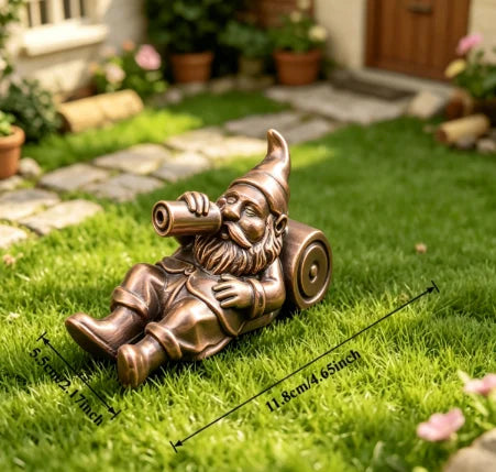 Lazy Drinking Garden Gnome Figurine Whimsical Statue Reclining Gnome with Bottle Ornament for Yard Patio Bonsai Home Decor Gifts Oasis Select Drinking bronze 11.8x5.5cm