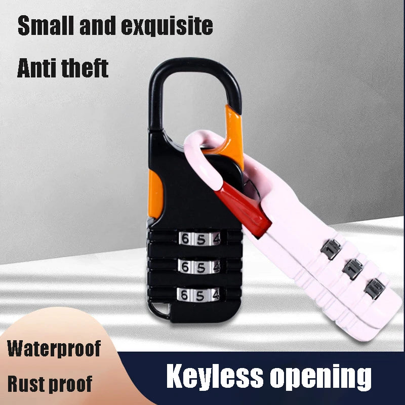 Portable Alloy Mini Lock Padlock Outdoor Travel Luggage Zipper Backpack Handbag Safe Anti-theft Combination Code Number Lock Oasis Select