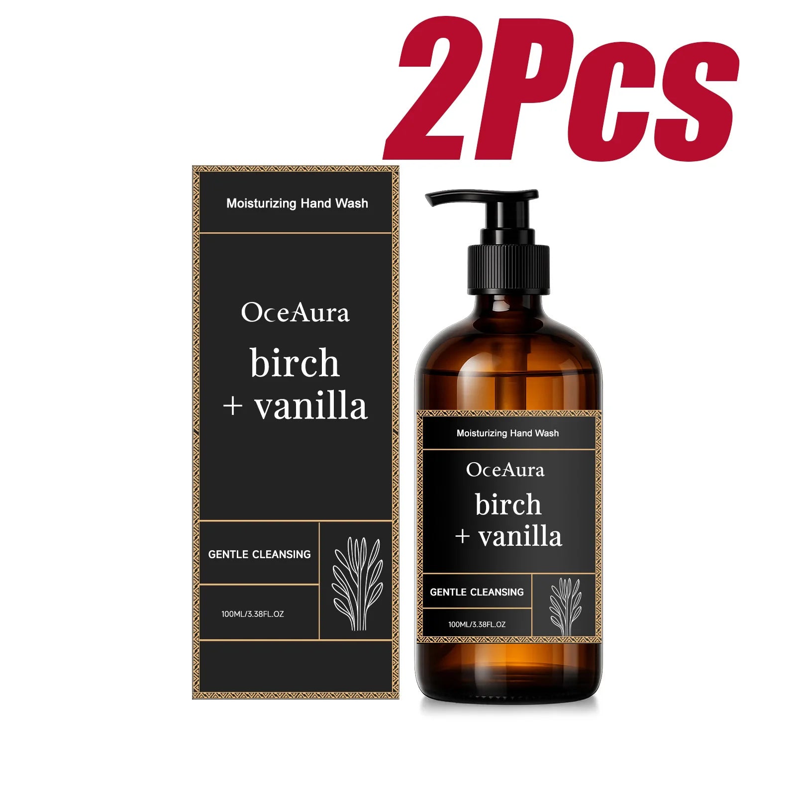 Moisturizing Hand Wash Vanilla Extract Nourishing Liquid Soap Gentle Cleansing Hand Soap for Daily Use Soft Hands Family Care Oasis Select 2 x 100ml Boxed