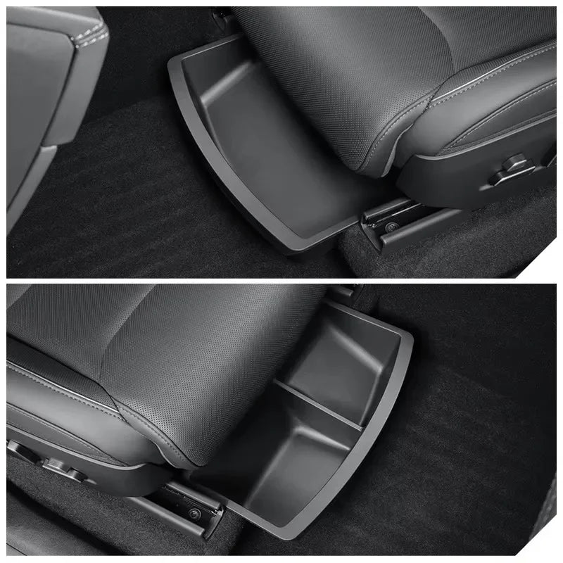 TPE Under Seat Storage Box Drawer For Tesla 2026 Model YL 6-Seat Front Rear Seat Lower Organizer Tray Car Interior Accessories Oasis Select