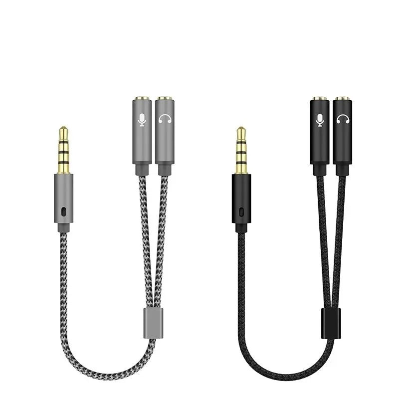 Headset Splitter Adapter Headphone Mic and Speaker Cable 3.5mm Audio Male to 2 Female For Earphone Extense Mobile Audio Cable Oasis Select