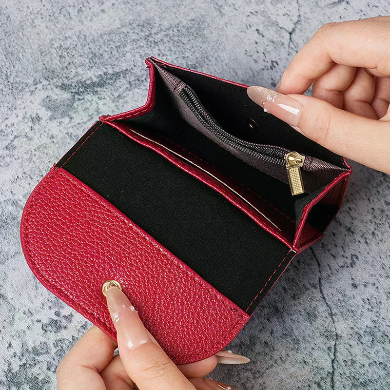 Women Wallets PU Leather Female Purse Mini Hasp Solid Multi-Cards Holder Coin Short Wallets Slim Small Wallet Zipper Hasp Oasis Select