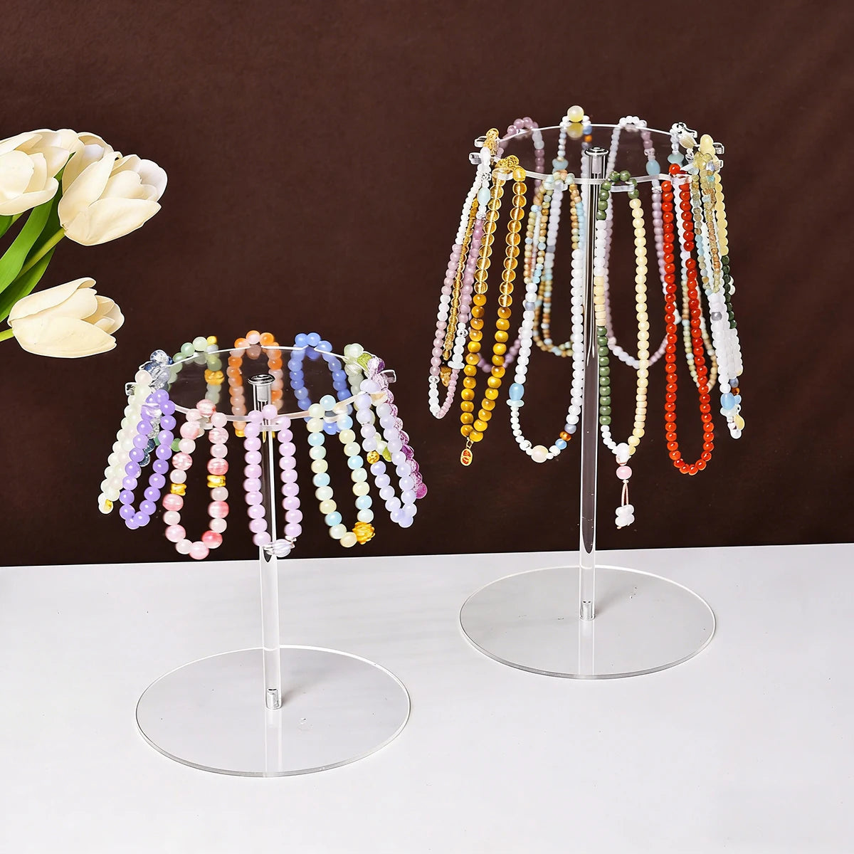 1pc acrylic transparent display stand for jewelry, suitable for dressing table tabletop bracelet anklet necklace storage rack Oasis Select