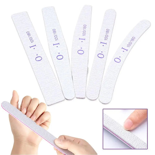 10PCS Nail Files 100/180, Professional Nail File and Buffers, Reusable Double-Sided Emery Board for Nail Manicure Kit for Women Oasis Select