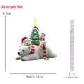 Christmas Animal Series 2D Flat Acrylic Hanging Ornaments for Christmas Party Home Decor Backpack Key Chains Tree Christmas Deco Oasis Select Polar Bear