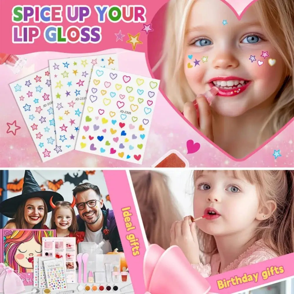 Kids DIY Lip Gloss Making Kit Creative Fun Makeup Set With Multiple Colors Easy To Use Tools Perfect Gift For Children Oasis Select