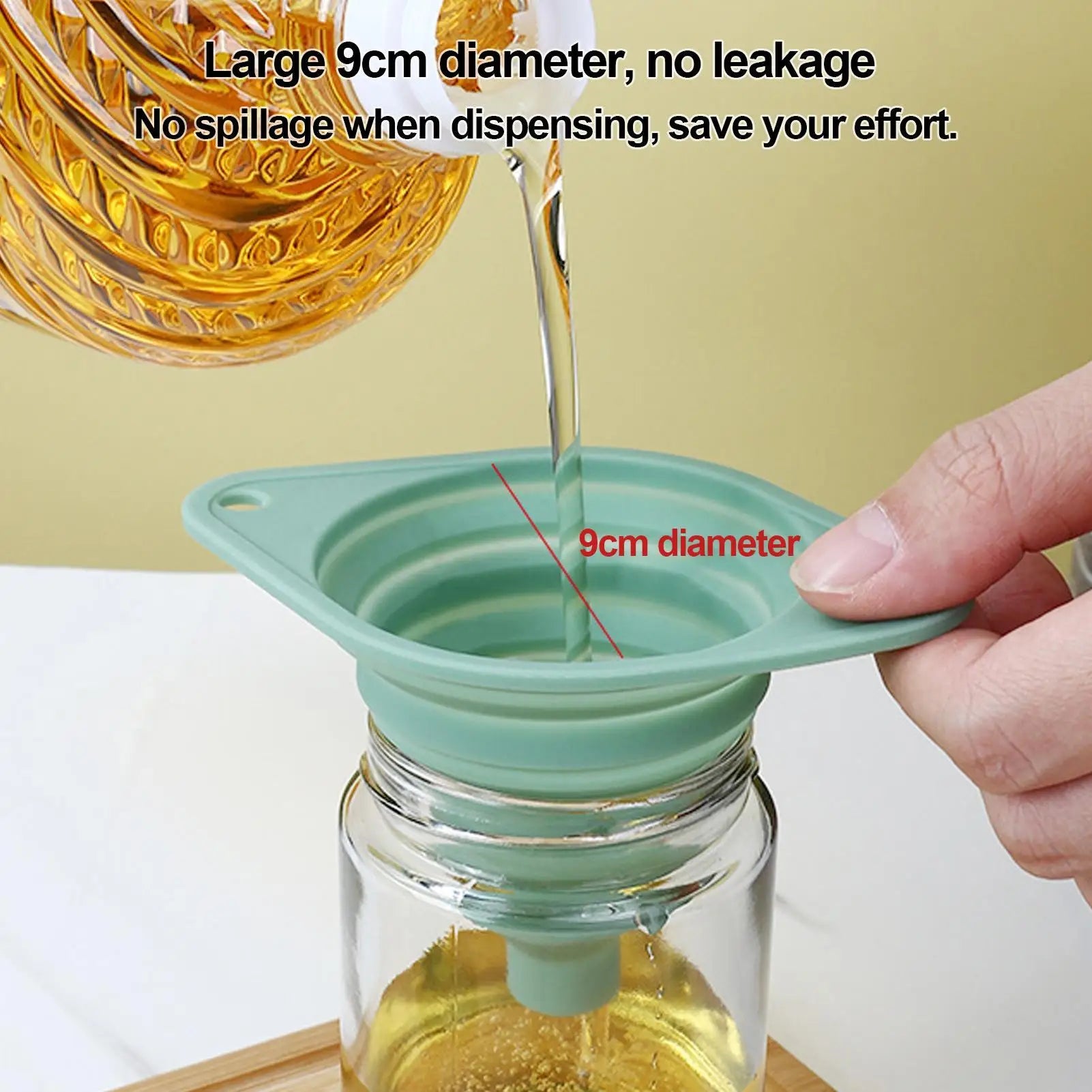 Small Kitchen Funnel Folding Filler for Filling Bottles Silicone Funnels for Bottles Canning Cooking Water Powder Transfer Oasis Select