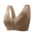 Mom's Lace Bra Wireless Front Closure Women's Underwear Brand Flagship Store Gathered No Steel Ring Comfortable Home Clothes Oasis Select Khaki 38