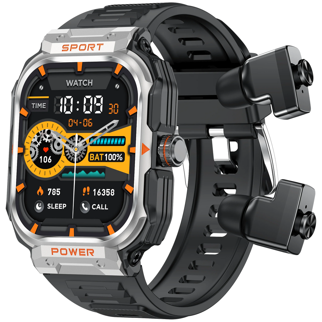 2-in-1 Smartwatch & Headphones 2.01" HD NFC Bluetooth 5.2