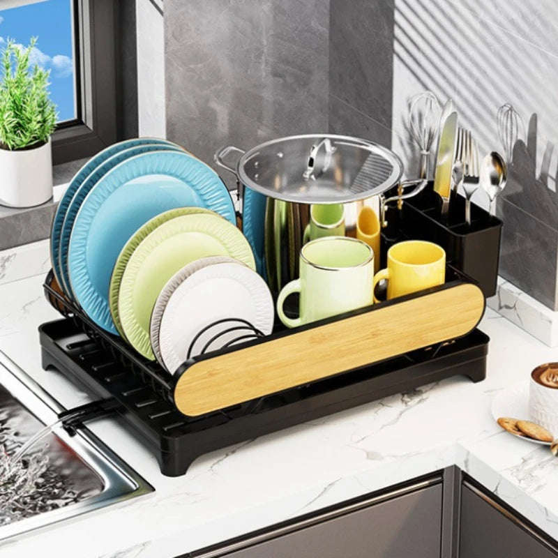 Kitchen Dish Storage Rack Water Filter Bowl Basket Tableware Shelf Sink Countertop Drain Bowl Rack Oasis Select